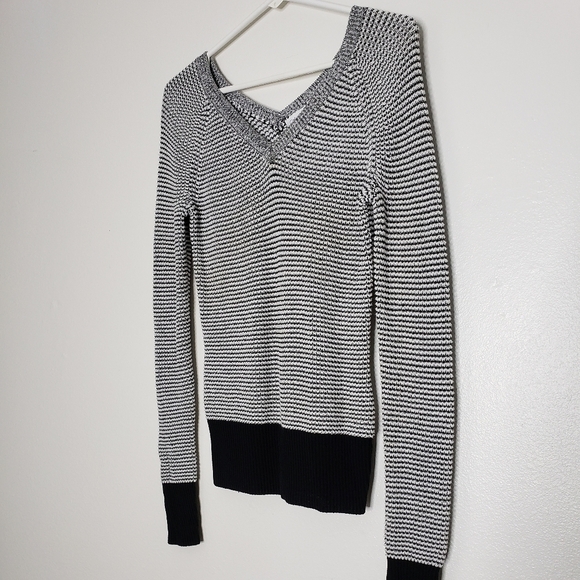 Calvin Klein Black White Striped Sweater Layer Spring Lightweight Designer Fall - Picture 2 of 11